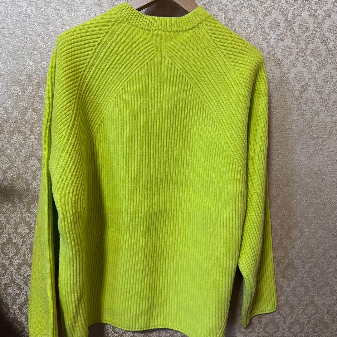 お値引きしました✨ドゥロワーリブ編みライムグリーンカーディガン