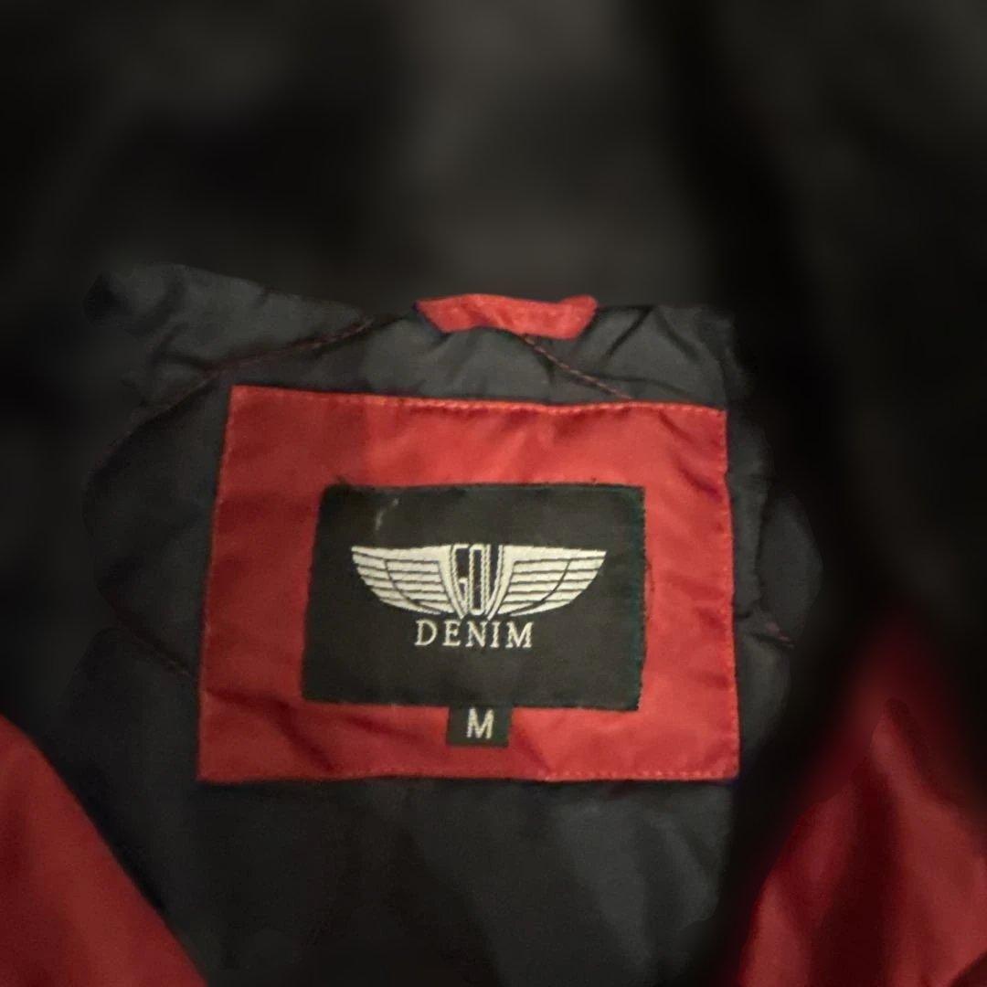 DENIM レッドファー襟ジャケット Mサイズ