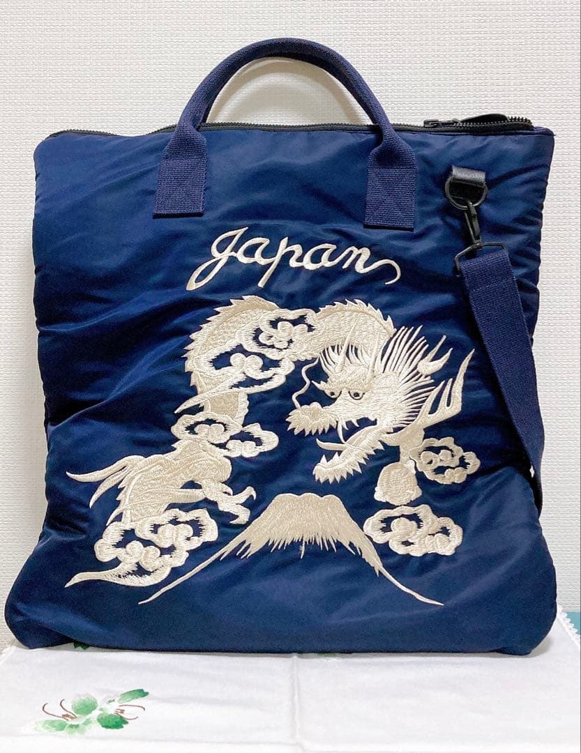 ★美品★値下げ済★BEAMS★富士山&龍の刺繍バッグ