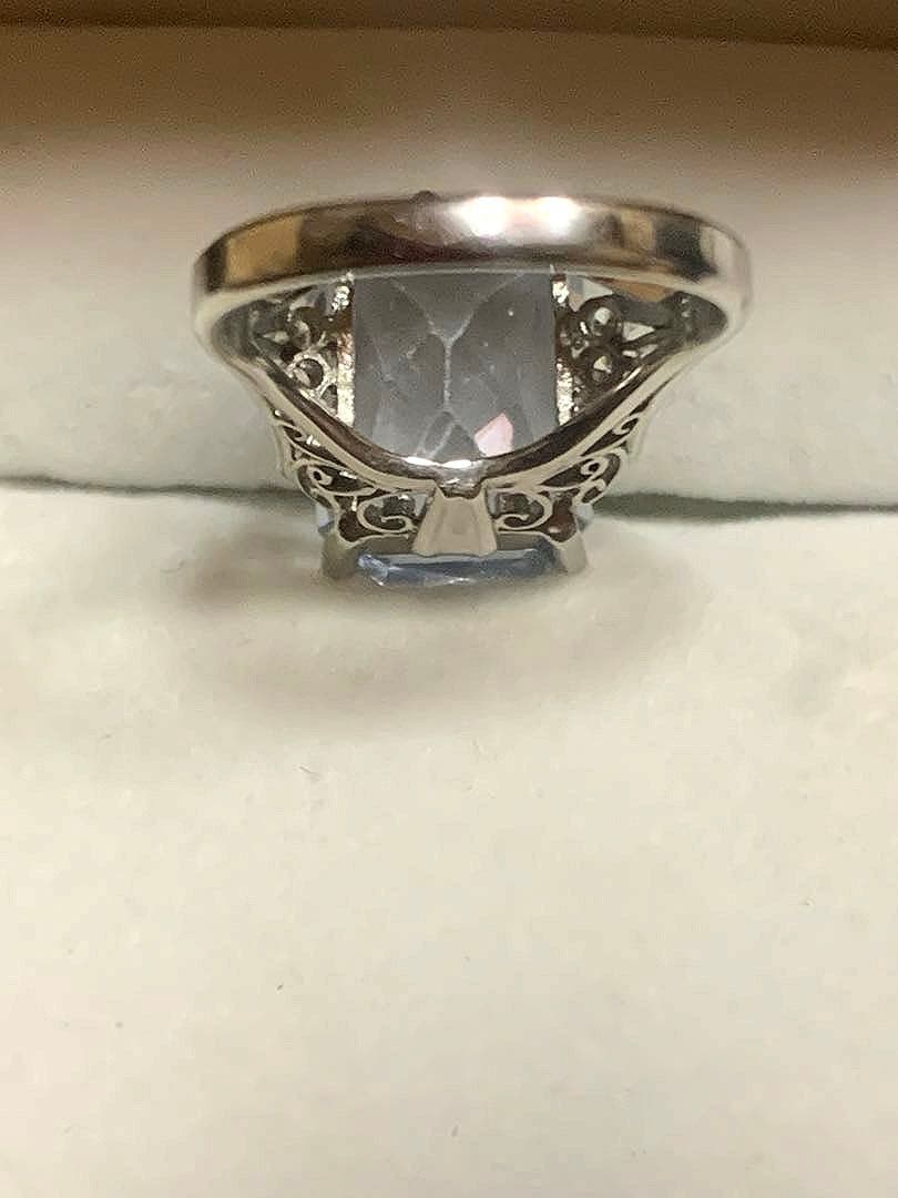 アクセサリー PT Aquamarine Ring + Diamonds