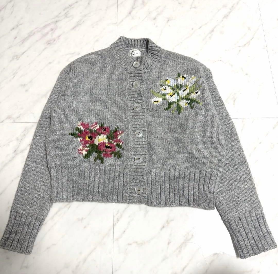【美品】完売品✨️セブンテン フラワー 刺繍 ニット カーディガン ケイタマルヤマ