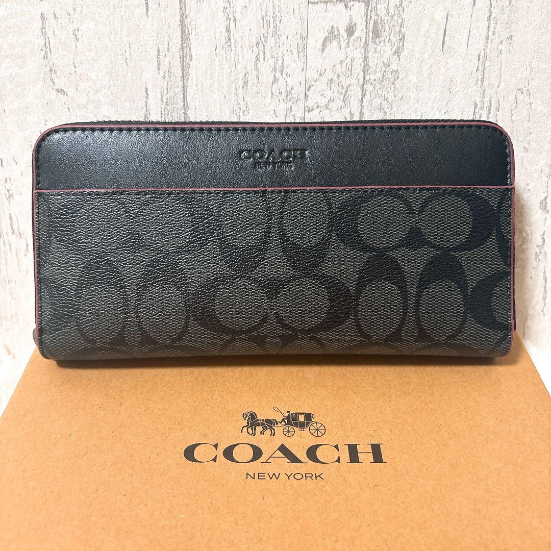 早い者勝ち✨新品未使用✨COACH メンズ　シグネチャー柄　長財布