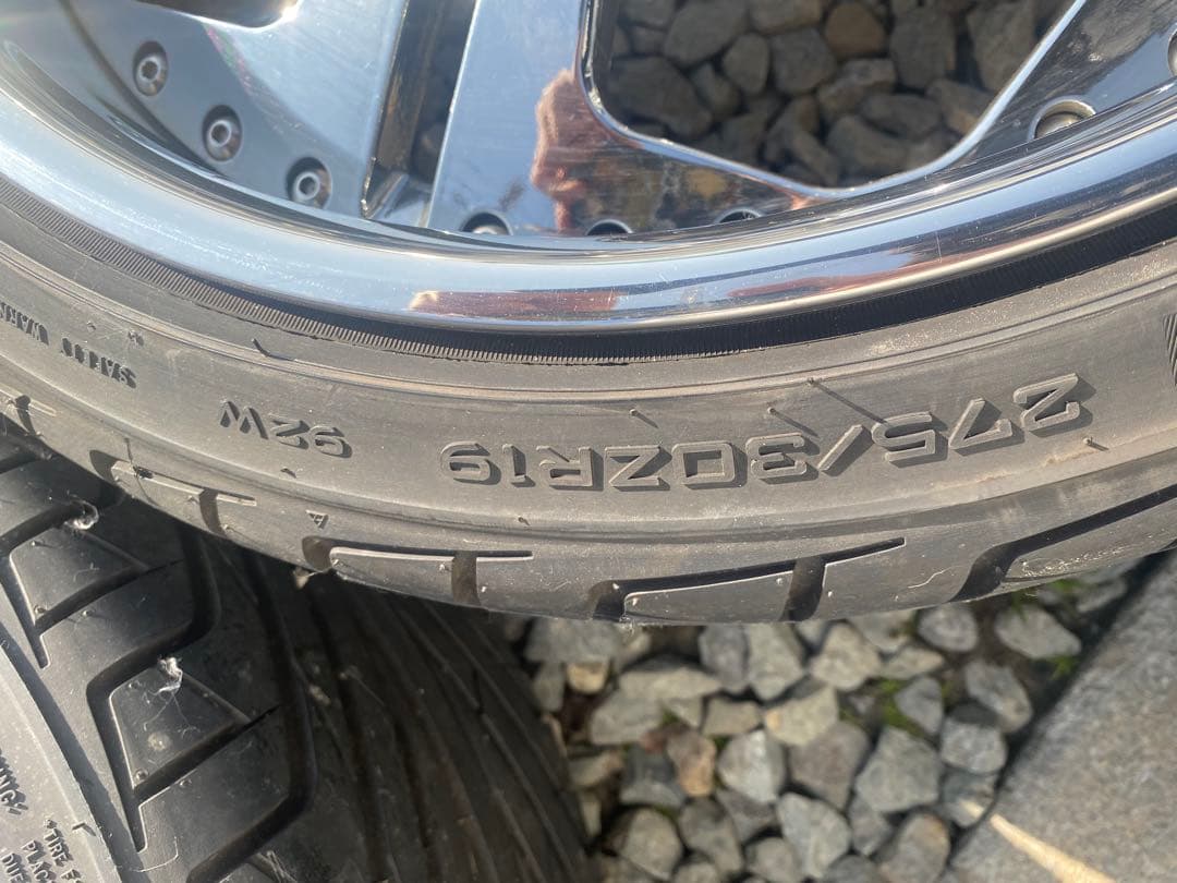 19インチ クロームホイール245/35ZR19と275/30ZR192本セット