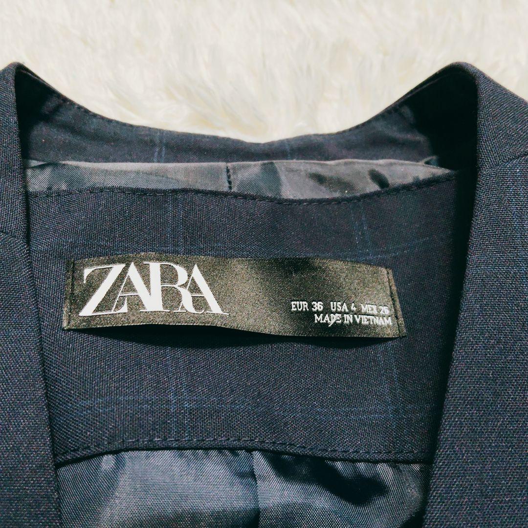 ZARA ザラ レディースセットアップ パンツスーツ ネイビー ノーカラー М