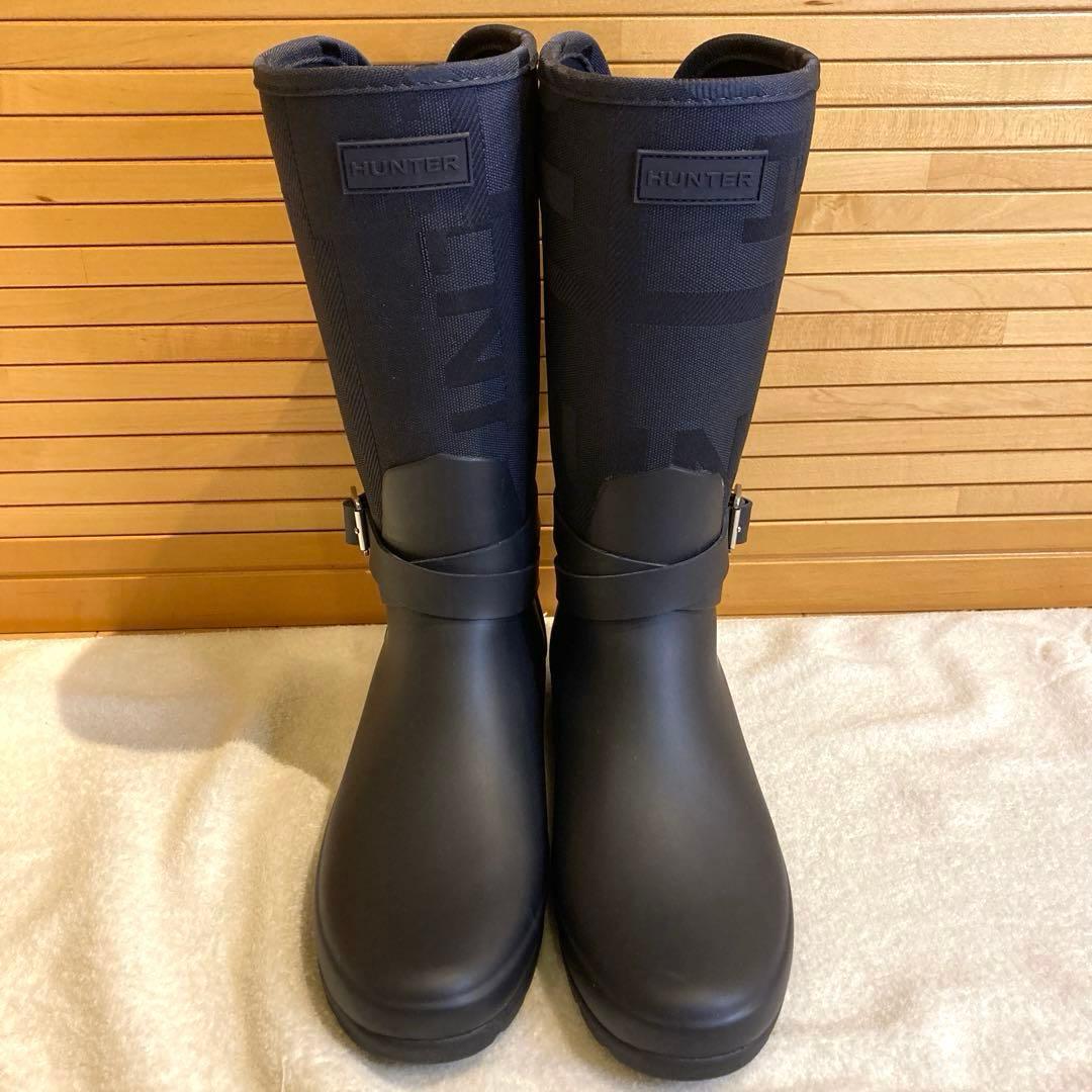 美品　HUNTER ハンター レインブーツ　リファインドジャガードトールブーツ