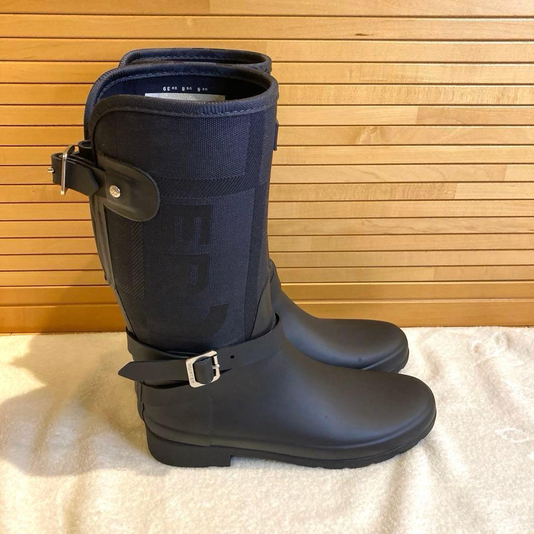 美品　HUNTER ハンター レインブーツ　リファインドジャガードトールブーツ