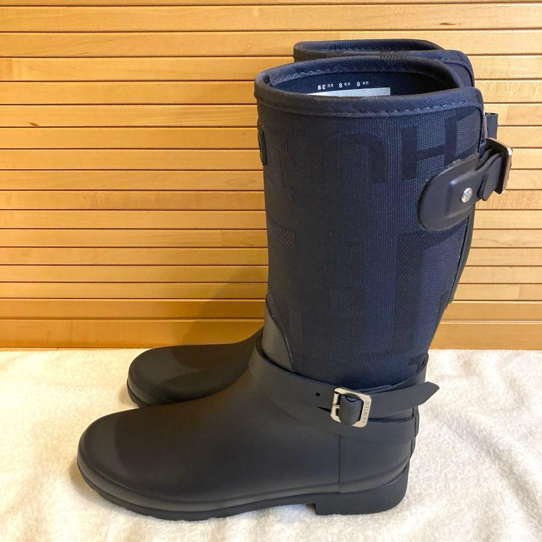 美品　HUNTER ハンター レインブーツ　リファインドジャガードトールブーツ