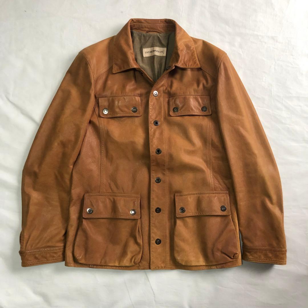 ジャケット・アウター 90s EMPORIO ARMANI leather jacket brown