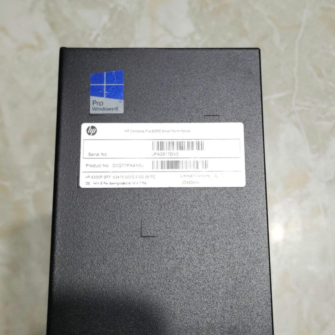 HPデスクトップパソコン compaq Pro 6300 sff
