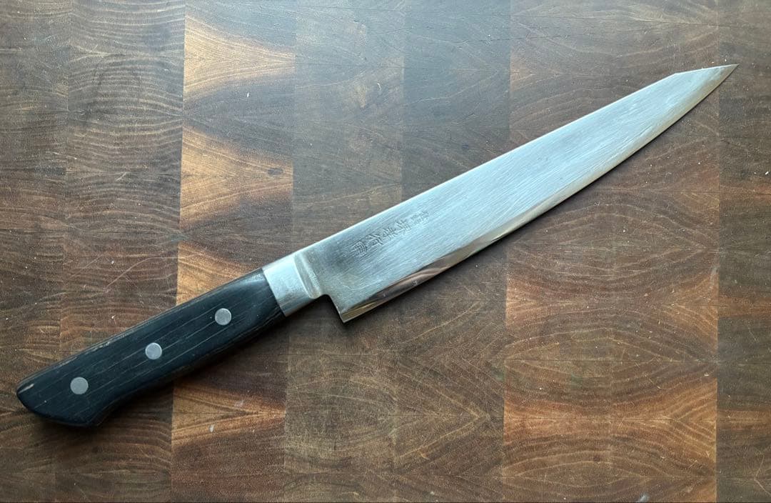 堺孝行　切付　牛刀　240mm 8寸　包丁　洋包丁　炭素鋼　研ぎ済み