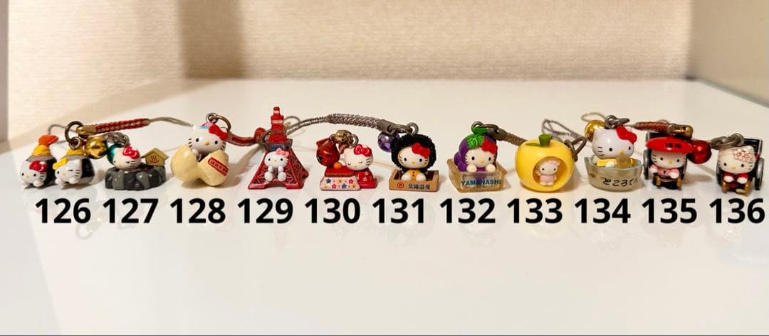 ご当地キティ キティ 根付ストラップ など 136個セット(バラ売り可)