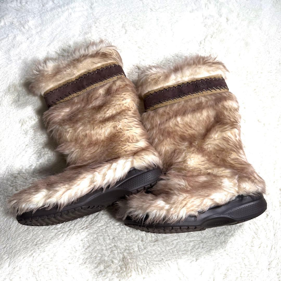 【極美品】クロックス ファーブーツ ロング W9 25cm y2k