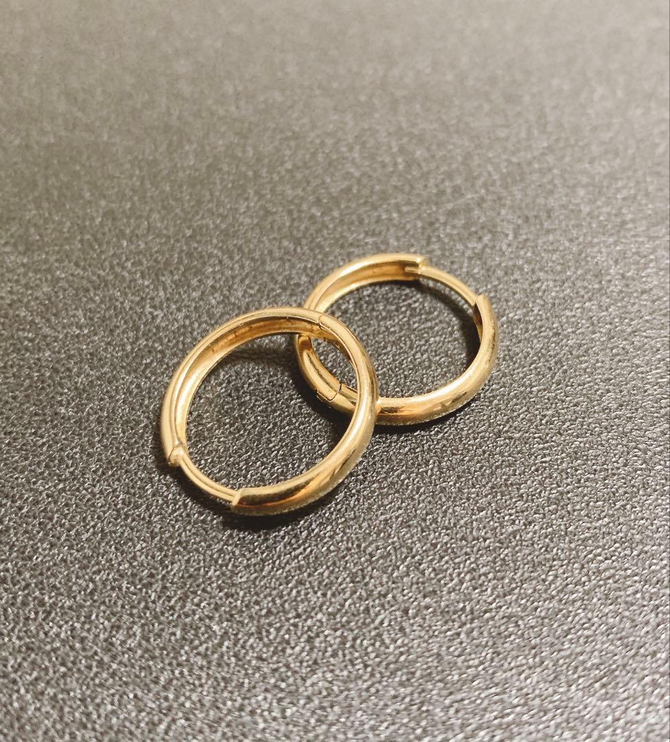 定価の半額！2個セット アバランチ 10Kゴールド フープピアス 15mm