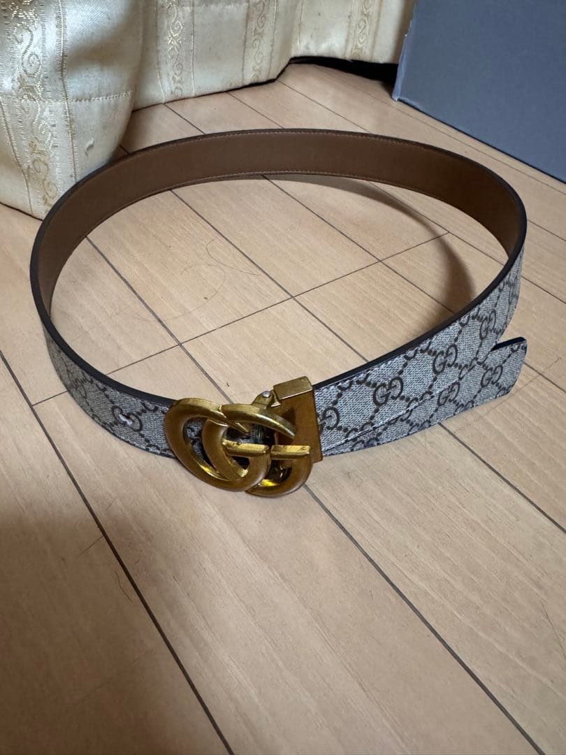 GUCCI GGパターン ゴールドバックル ベルト