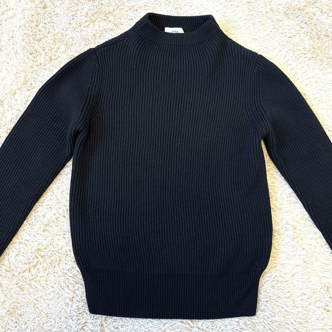 【モデル梨花着用】HYKE ハイク　ボトルネックニット　BLACK