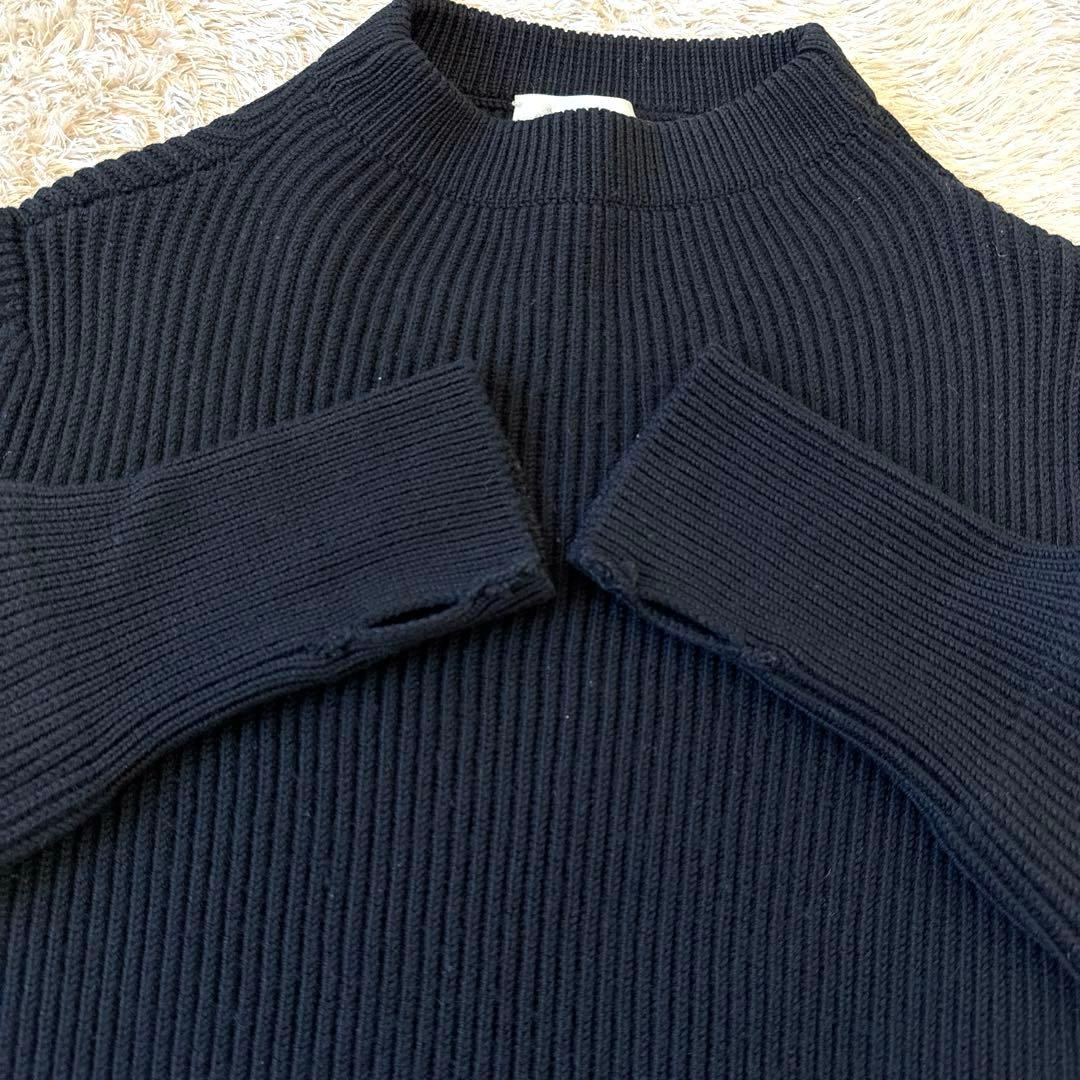 【モデル梨花着用】HYKE ハイク　ボトルネックニット　BLACK