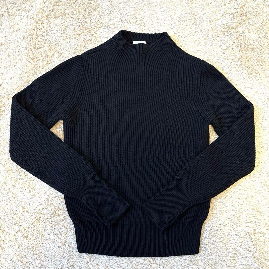 【モデル梨花着用】HYKE ハイク　ボトルネックニット　BLACK