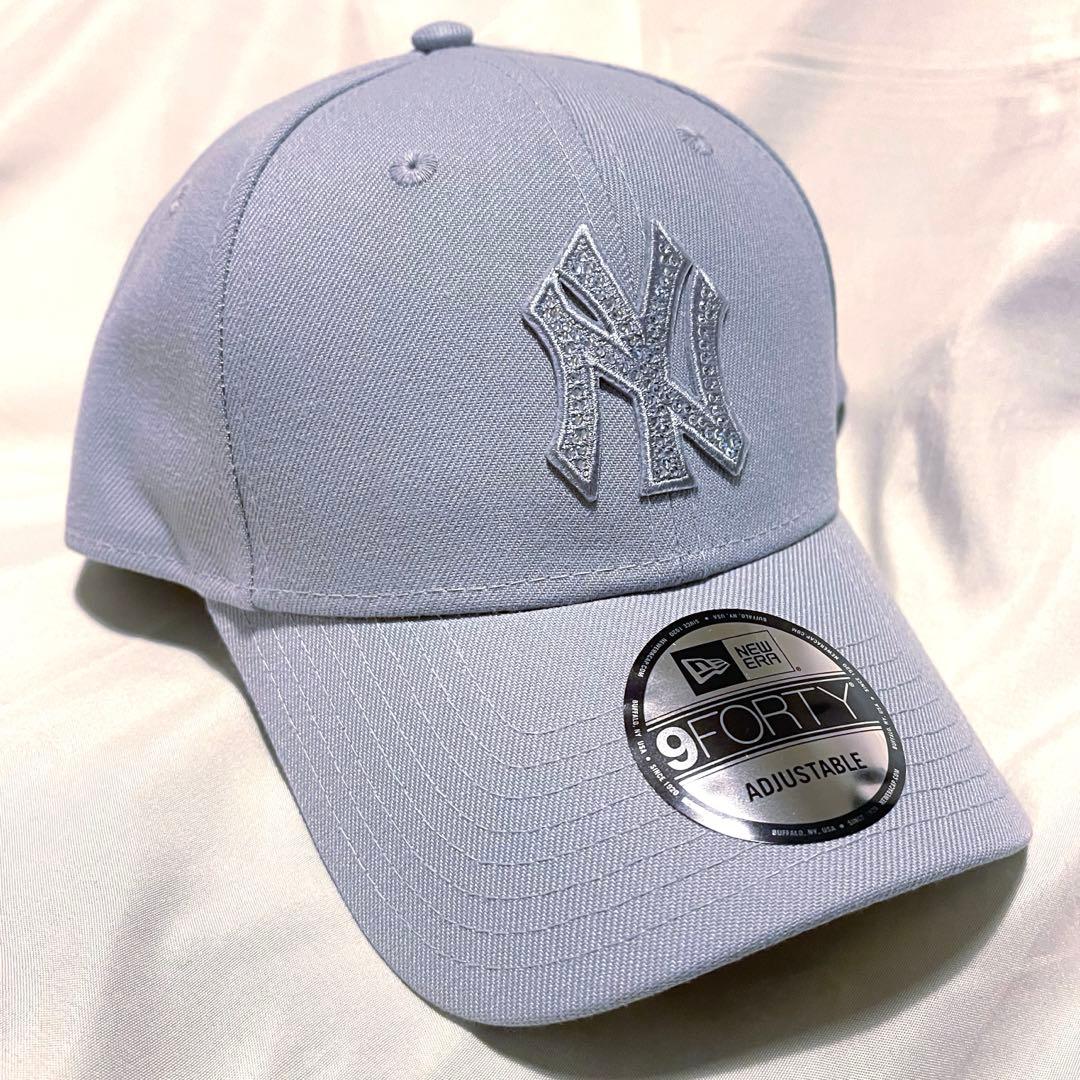 な*様 新品 9FORTY rhinestone ヤンキース グレー