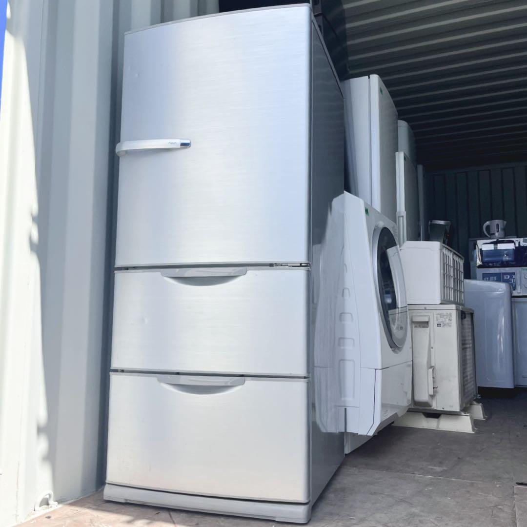 取付無料！完動品！高性能AQUAスタイリッシュシルバー3ドア冷蔵庫！洗濯機