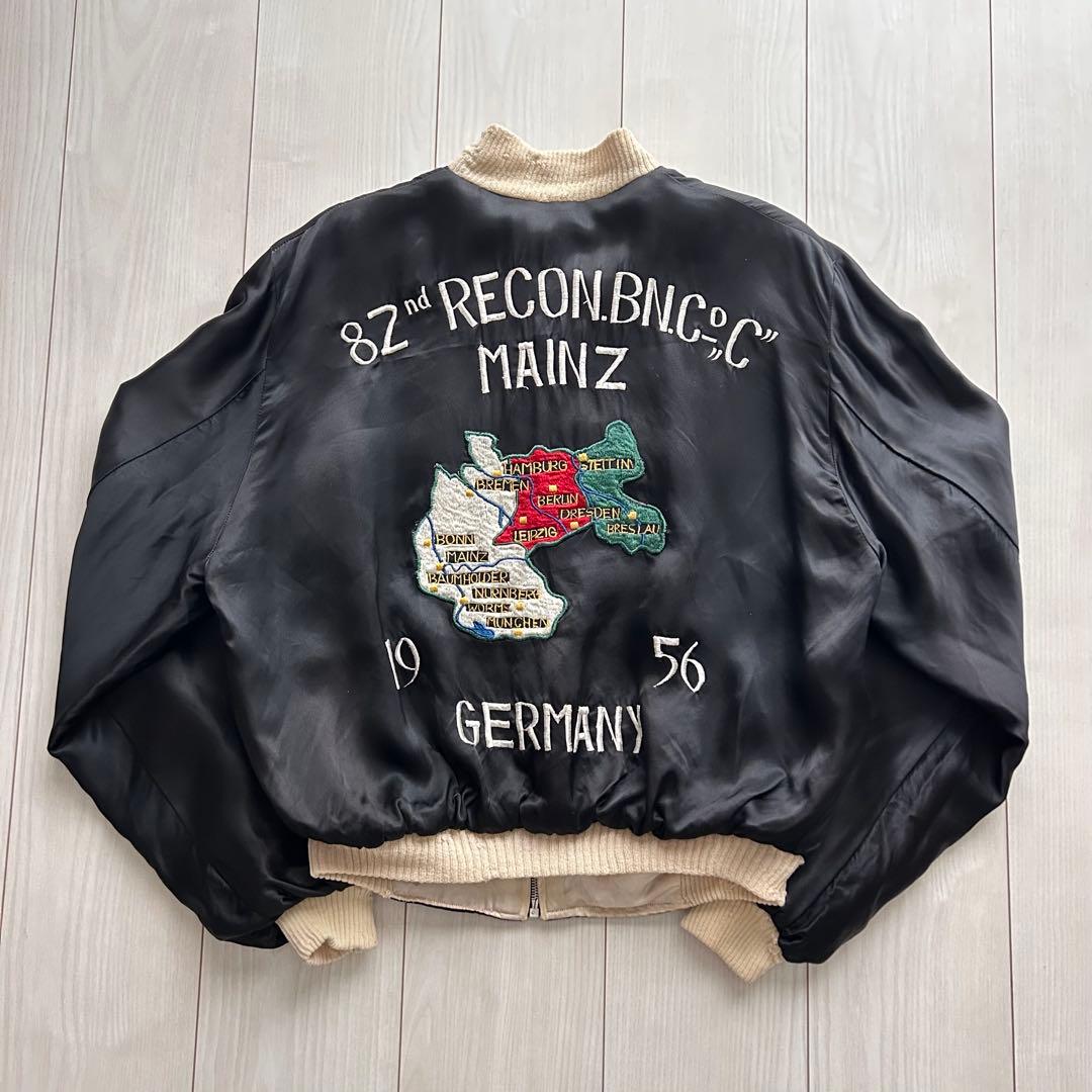 【希少】50s ドイツ　スカジャン　スーベニアジャケット　GERMANY 黒白