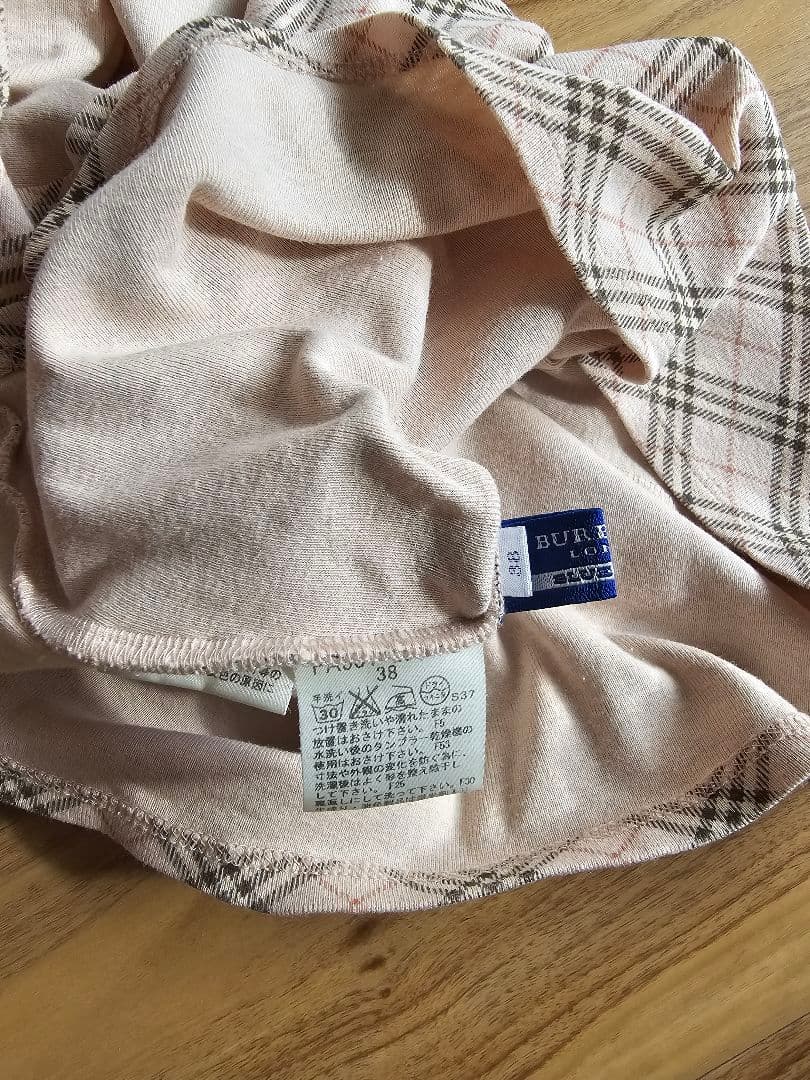 BURBERRY BLUE LABEL ピンクバックリボンタンクトップ　チェック