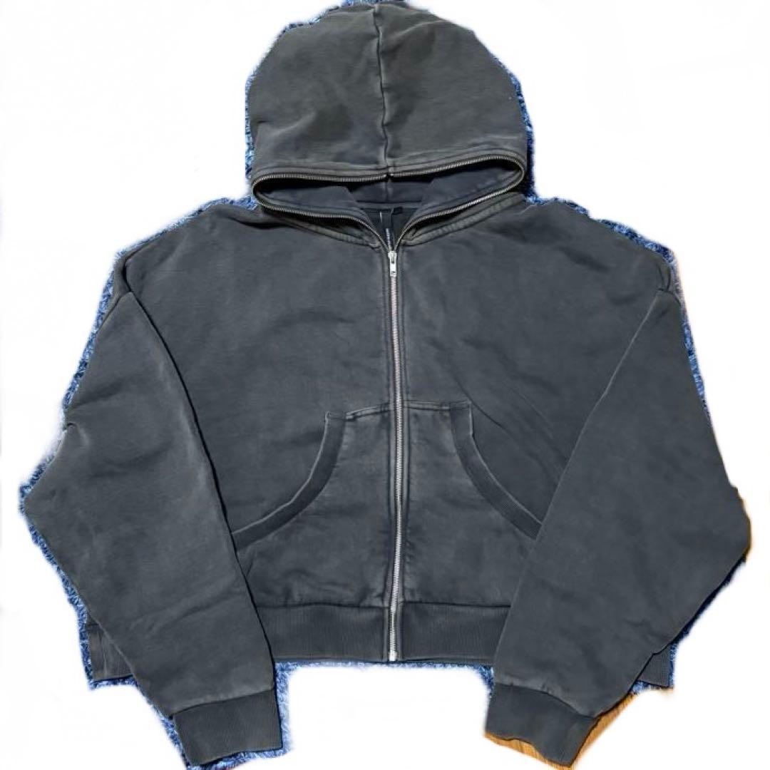 トップス entire studios eternal zip washed black