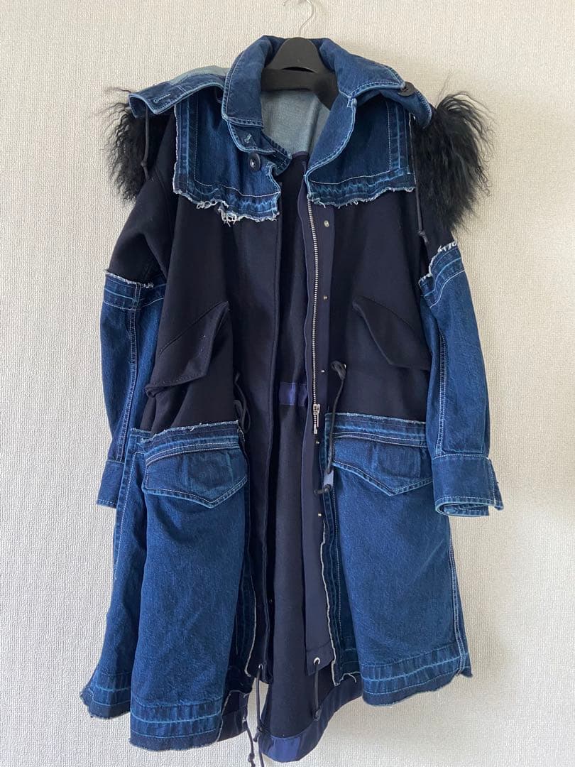 sacai デニム ドッキング コート アウター本日発送