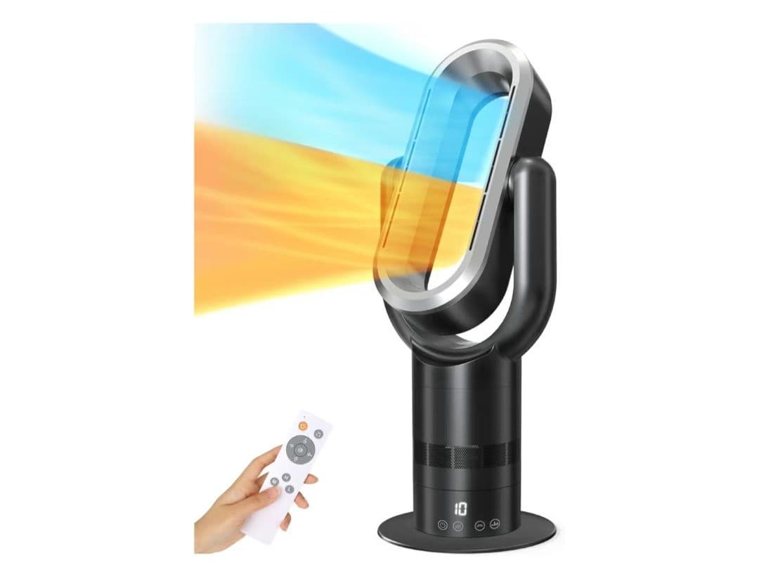 タワーファン 扇風機 羽なし 冷風 温風 強力 DCモーター13段階切り替え