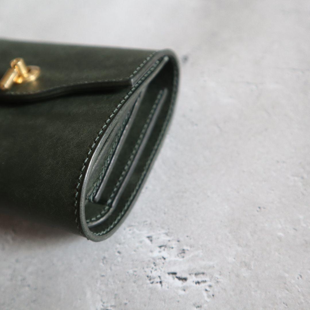 【くまごろう】オコシ金具三つ折り財布　Nero 左右反転