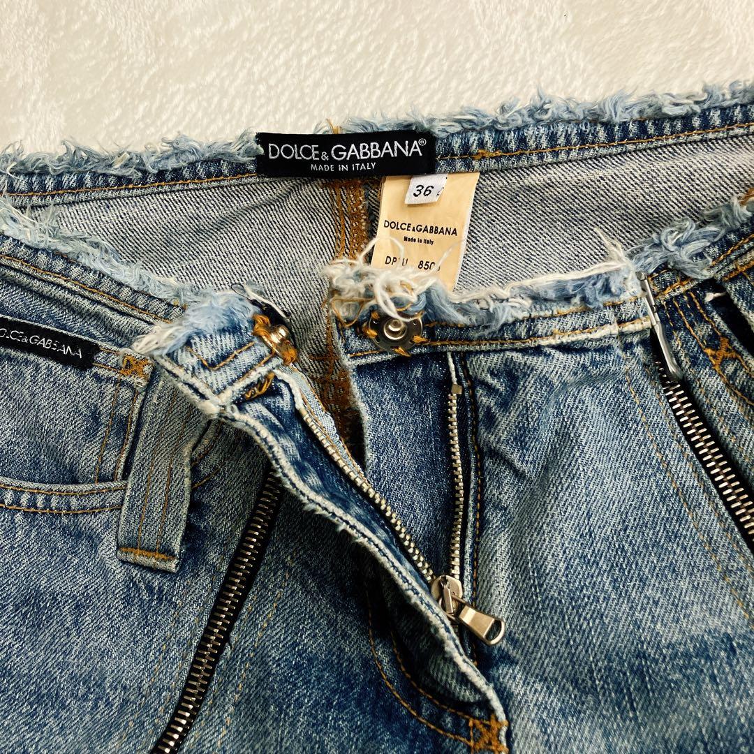 ドルチェアンドガッバーナ★ジッパー デニムパンツ カットオフ スキニー Y2K