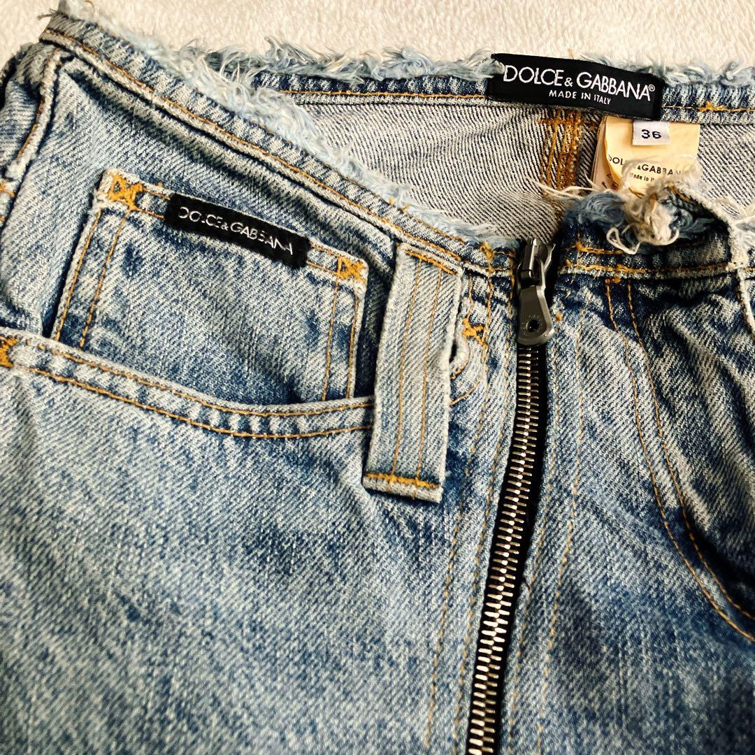 ドルチェアンドガッバーナ★ジッパー デニムパンツ カットオフ スキニー Y2K