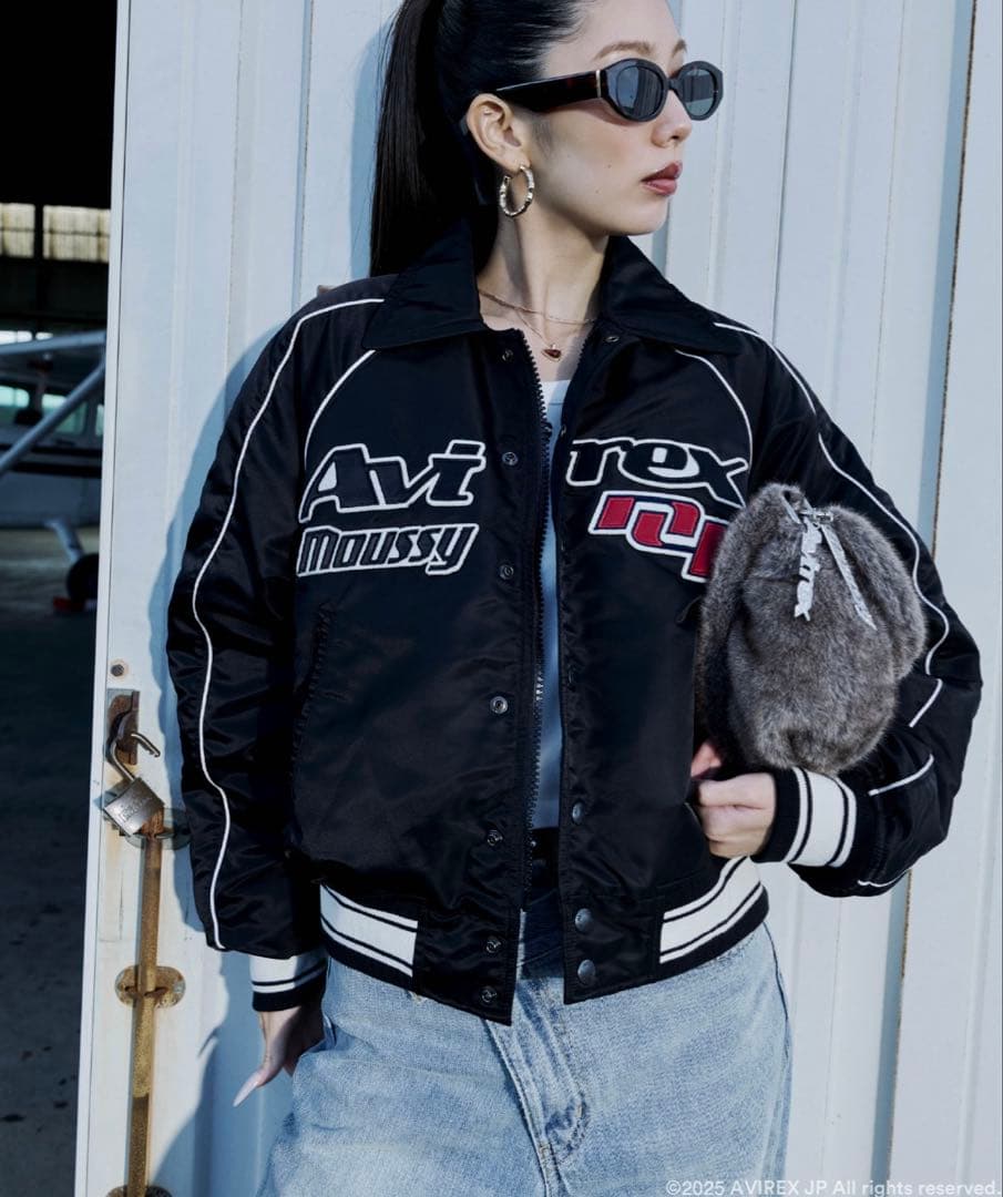 Avirex moussy ブラック スタジャン