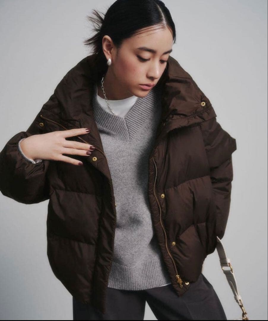 【アンフィーロVERY掲載 TAIONコラボ ショートダウン❄︎ブラウンM 】新品