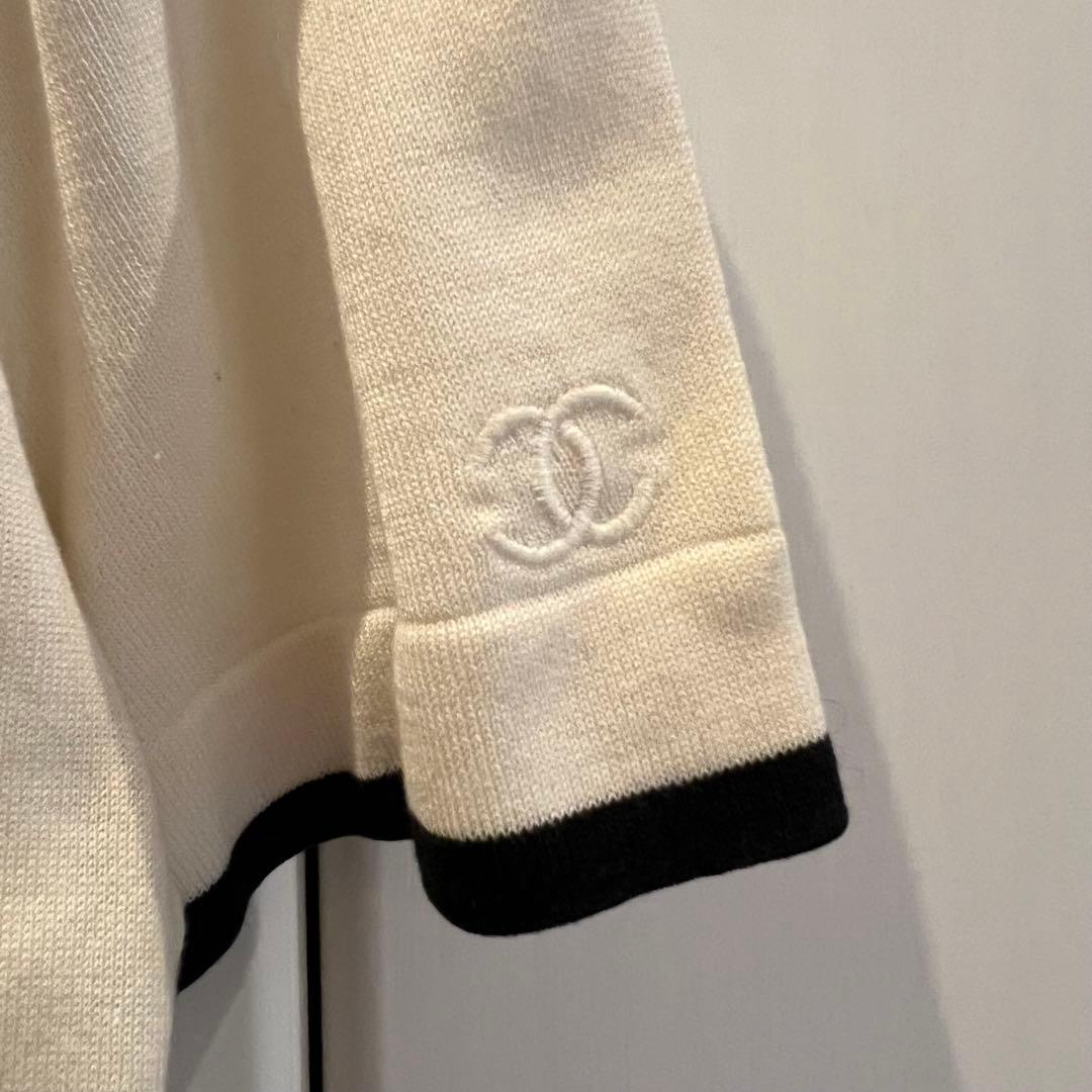 CHANEL シャネル　半袖カットソー　44サイズ ホワイト/ブラック