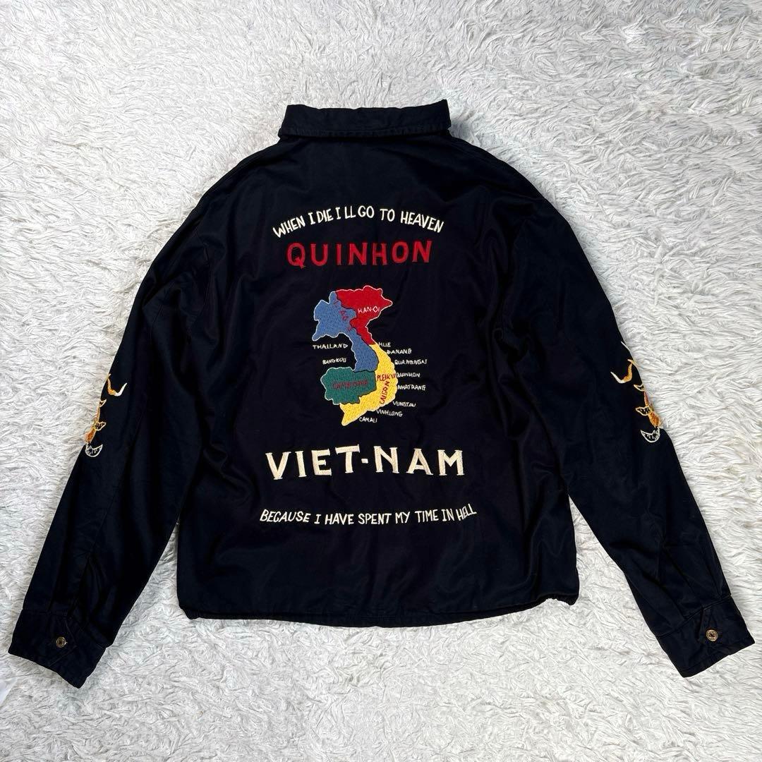 ✨美品・別注✨ビームス×東洋　ベトナムジャケット　スカジャン　雷門　ブラック　Ｌ