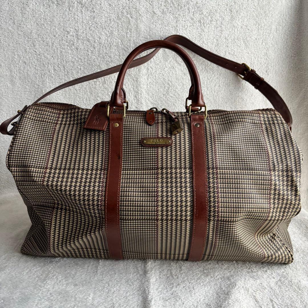 ✨️美品 ポロラルフローレン ボストンバッグ ブラウン PVCレザー 2WAY