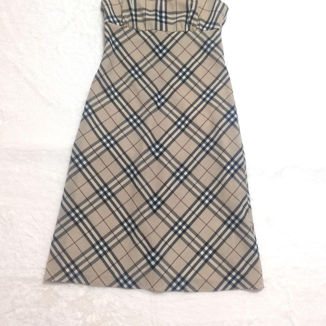 極美品 バーバリーブルーレーベル ノバチェック ワンピース ホルターネック 36