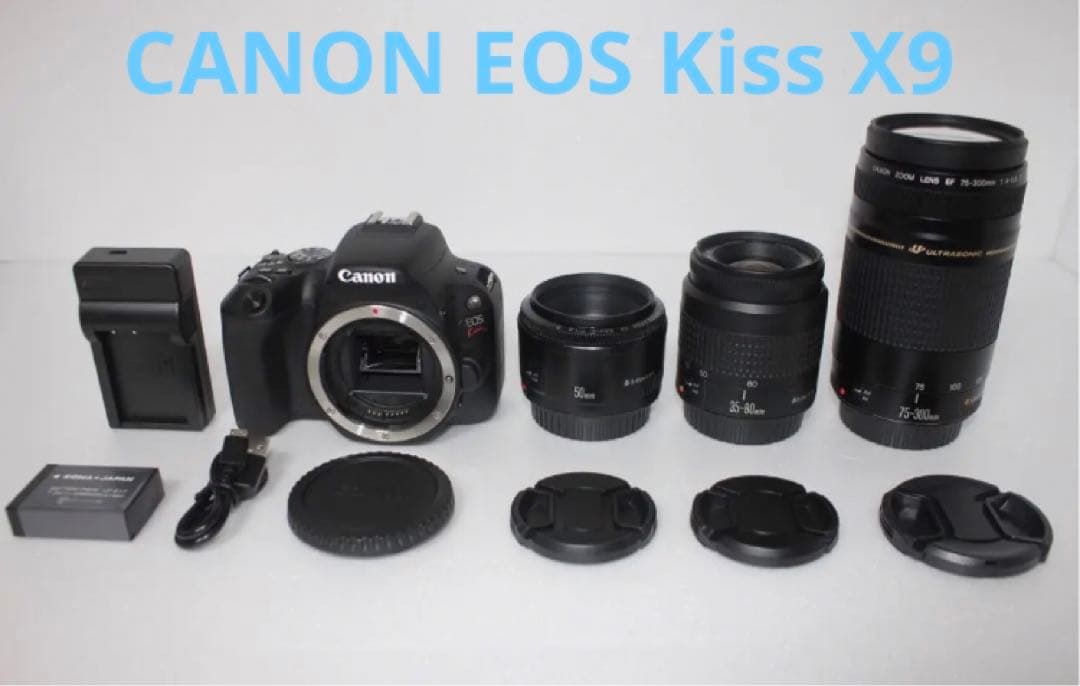 キャノンcanon kiss x9標準&望遠&単焦点トリプルレンズセット