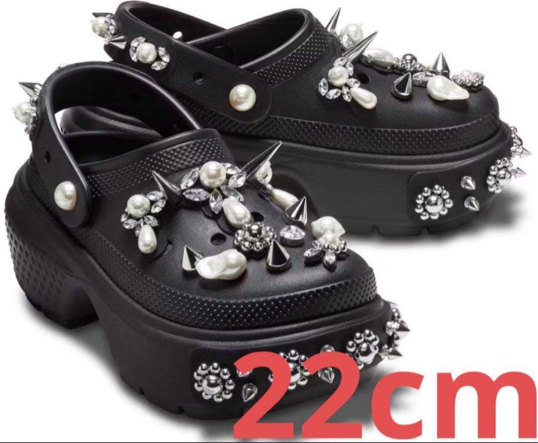 靴 SIMONE ROCHA X CROCS Stomp Clog BLACK