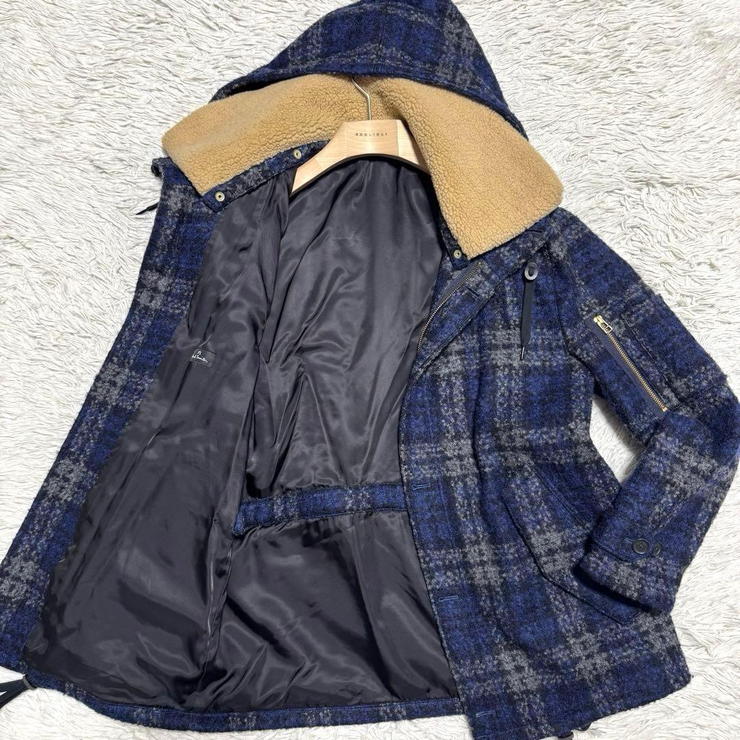 未使用級 ポールスミス 襟ボア 2way ブークレウール ジャケット コート