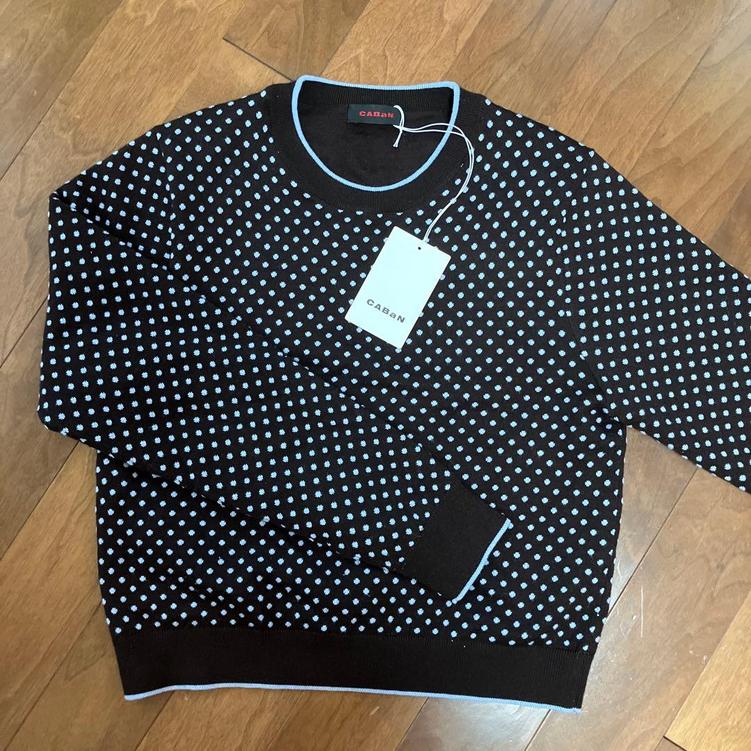 最終☆美品☆CABaN☆コットンカシミヤ ドットプルオーバー☆ダークブラウン