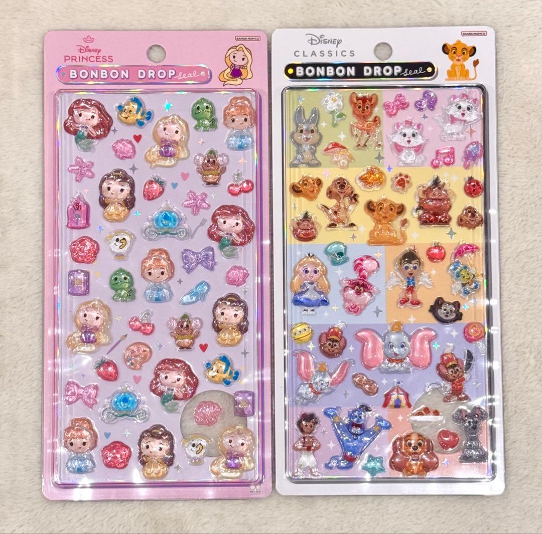 【正規品】ボンボンドロップシール　ディズニープリンセス　クラシック　２枚