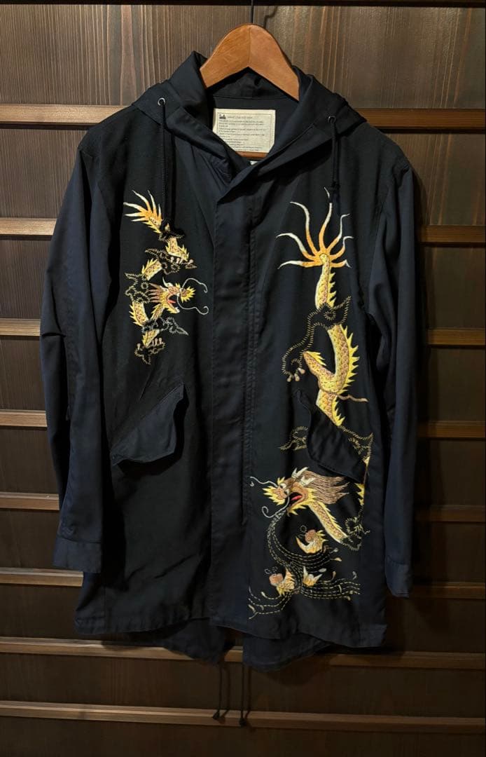 ink 再構築 リメイク チャイナ柄ドラゴン モッズコート