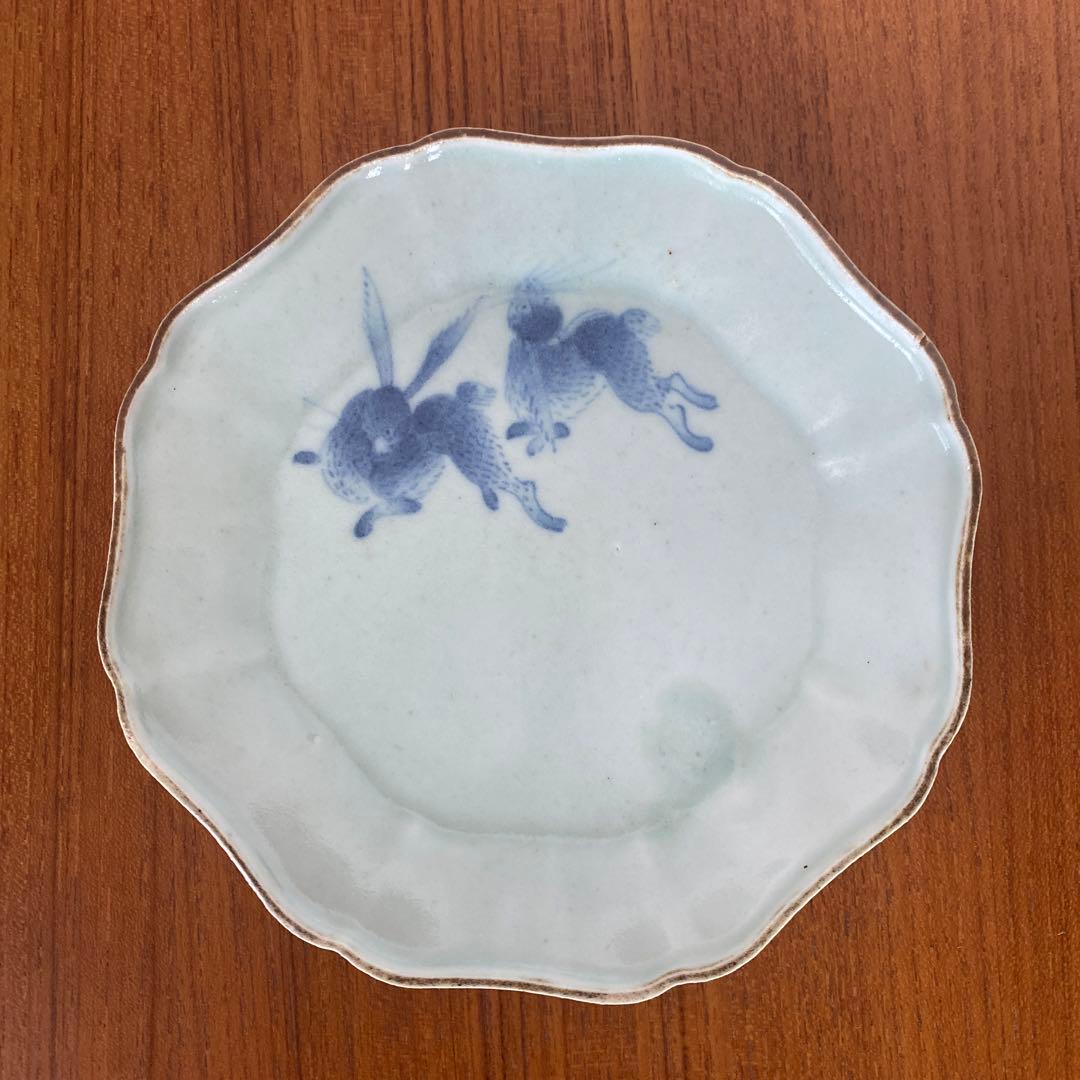 浜野まゆみ　兎文皿　兎　B