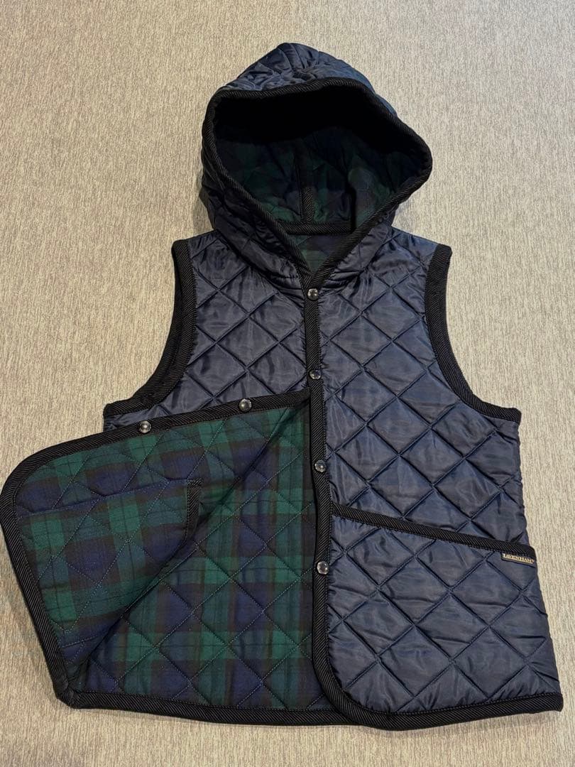⚫︎お値下げ美品⭐︎ラベンハム38キルティングベストリバーシブルネイビーチェック