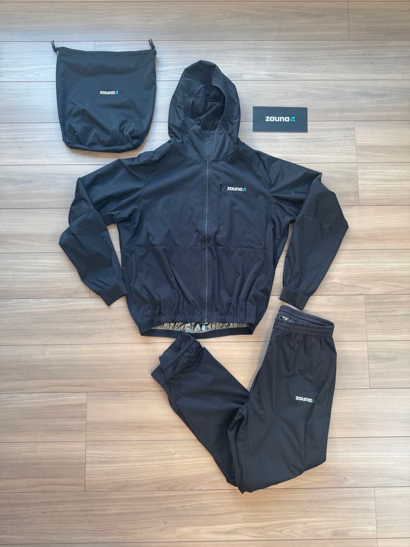 zauna サウナスーツ Lサイズ 黒 収納袋付き