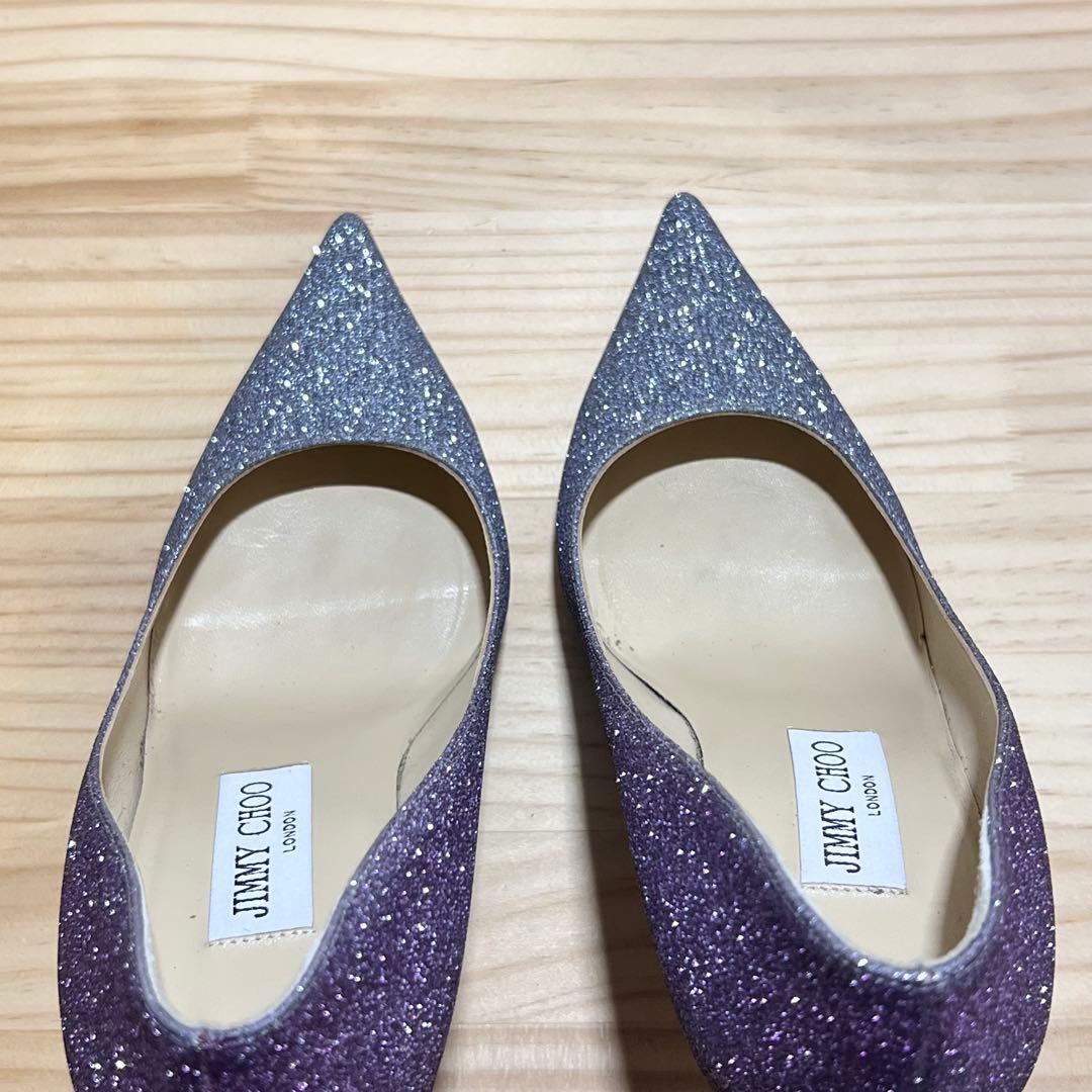 ジミーチュウ JIMMY CHOO グリッター パンプス シルバーラメ23