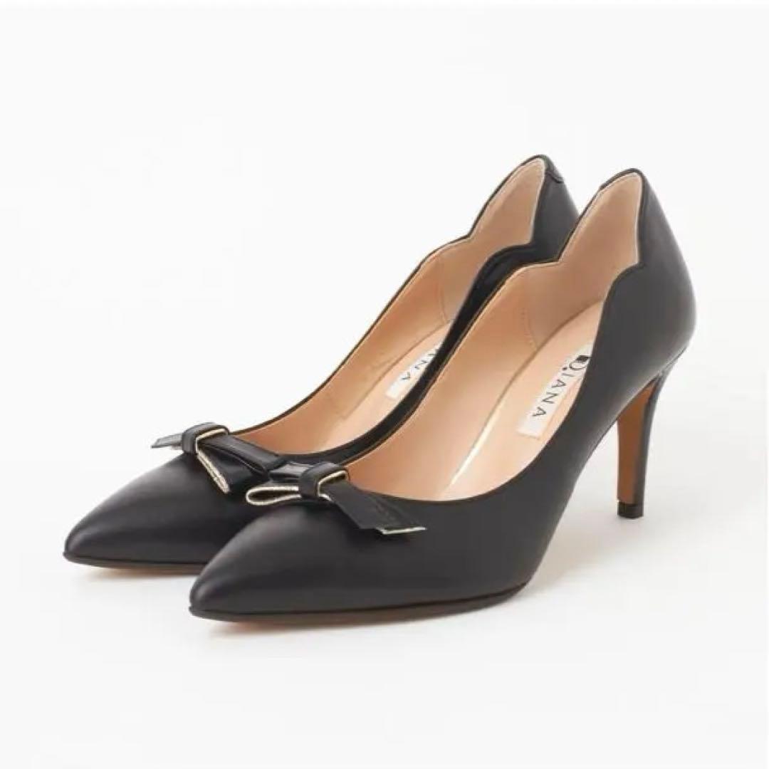 じゅんじゅん　ダイアナ ブラック ポインテッドトゥパンプス　日本製　美品