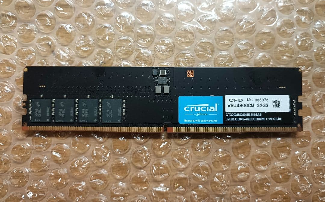 Crucial DDR5 4800 32GB W5U4800CM-32GS １枚