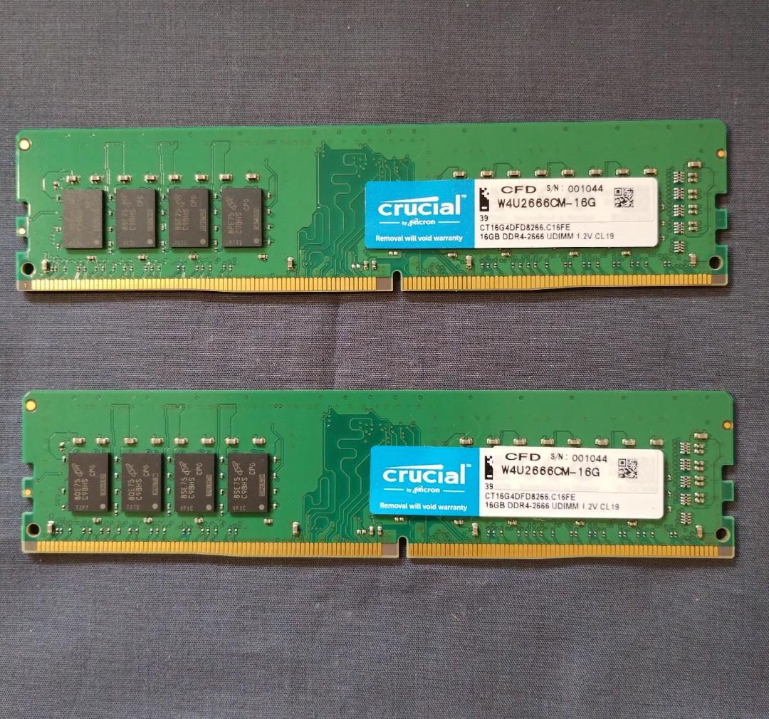 メモリ/DDR4-2666 16GB 2個セット 32GB [10]